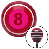 Pink 8 Ball Red Stripe Shift Knob with M16 x 15 Insert