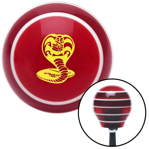 Yellow King Cobra Red Stripe Shift Knob with M16 x 15 Insert