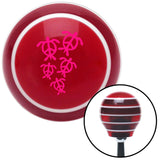 Pink Peace Turtles Red Stripe Shift Knob with M16 x 15 Insert