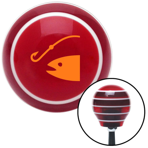 Orange Hook n Fish Red Stripe Shift Knob with M16 x 15 Insert