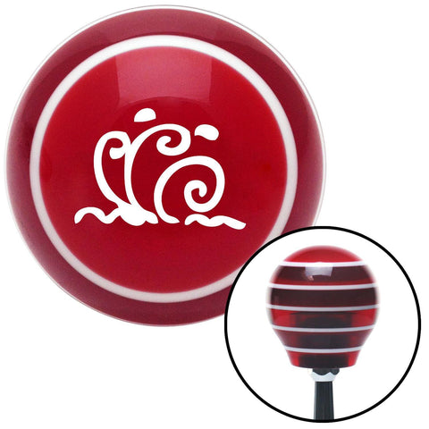 White Hawaiian Waves 1 Red Stripe Shift Knob with M16 x 15 Insert