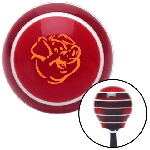 Orange Pig Red Stripe Shift Knob with M16 x 15 Insert