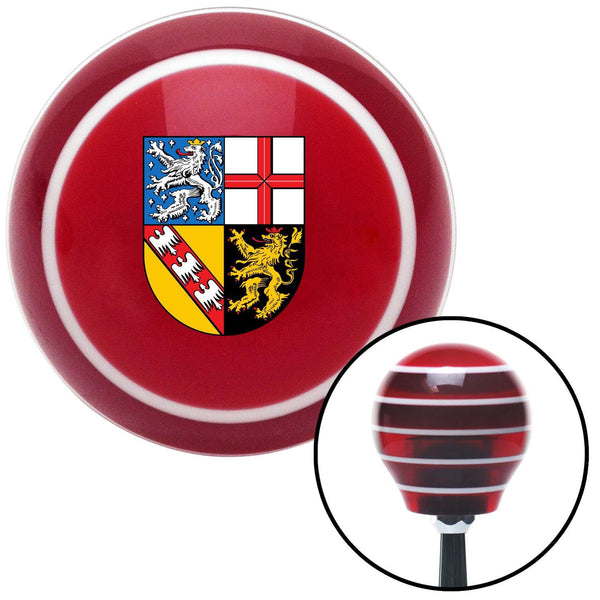 Saarland Coat of Arms Red Stripe Shift Knob with M16 x 15 Insert
