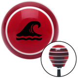 Black Hawaiian Waves 2 Red Stripe Shift Knob with M16 x 15 Insert