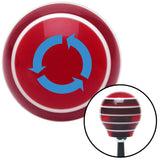 Blue Arrows in Circle Red Stripe Shift Knob with M16 x 15 Insert