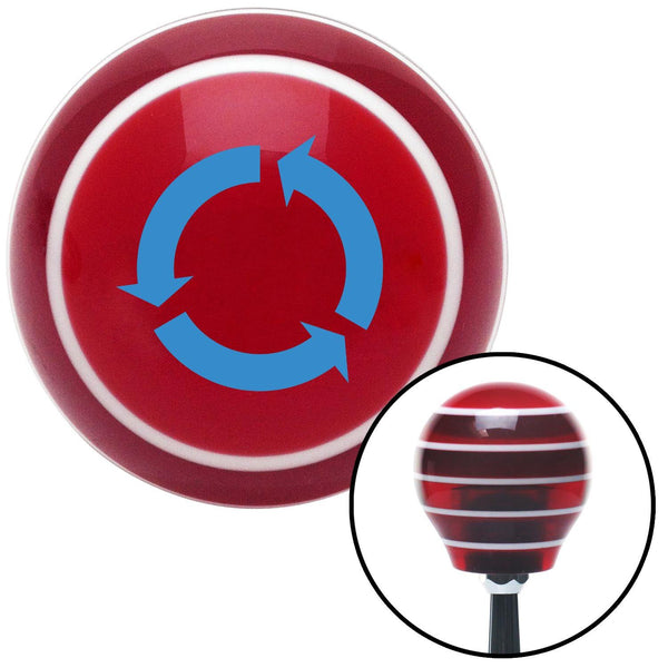 Blue Arrows in Circle Red Stripe Shift Knob with M16 x 15 Insert