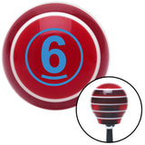 Blue Ball 6 Red Stripe Shift Knob with M16 x 15 Insert