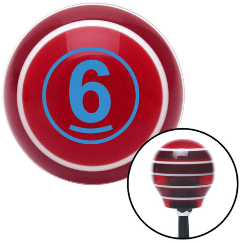 Blue Ball 6 Red Stripe Shift Knob with M16 x 15 Insert