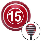 White Ball 15 Red Stripe Shift Knob with M16 x 15 Insert