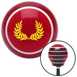 Yellow Hawaiian Leaf 2 Red Stripe Shift Knob with M16 x 15 Insert