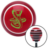 Green Cobra Red Stripe Shift Knob with M16 x 15 Insert