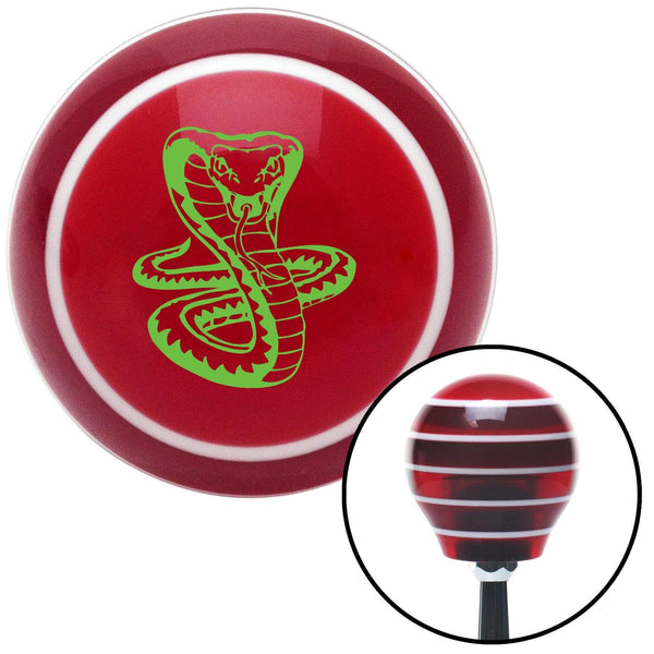 Green Cobra Red Stripe Shift Knob with M16 x 15 Insert