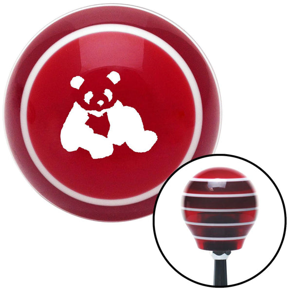 White Panda Bear Red Stripe Shift Knob with M16 x 15 Insert