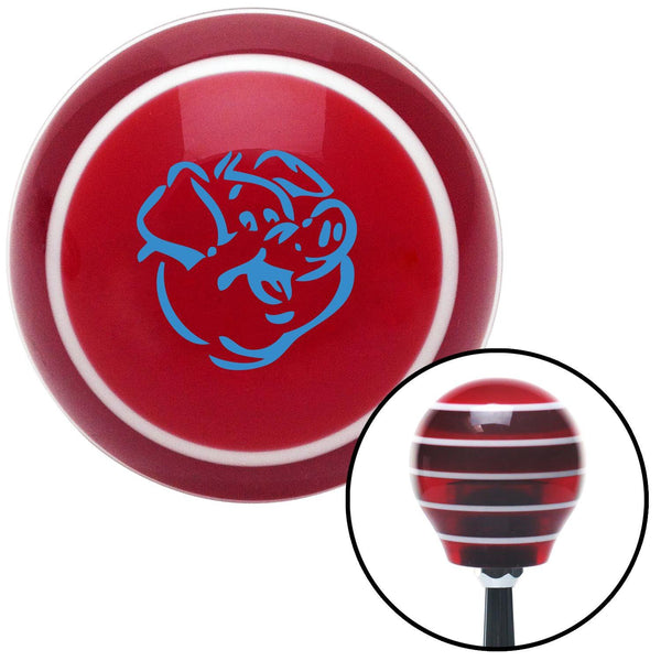 Blue Pig Red Stripe Shift Knob with M16 x 15 Insert