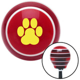 Yellow Pawprint Red Stripe Shift Knob with M16 x 15 Insert