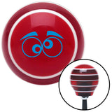 Blue Funny Eyes Red Stripe Shift Knob with M16 x 15 Insert