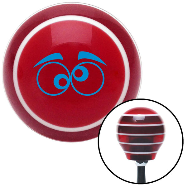 Blue Funny Eyes Red Stripe Shift Knob with M16 x 15 Insert