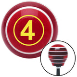 Yellow Ball 4 Red Stripe Shift Knob with M16 x 15 Insert