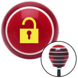 Yellow Unlocked Symbol Red Stripe Shift Knob with M16 x 15 Insert