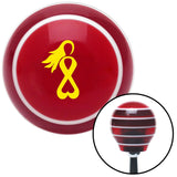 Yellow Breast Cancer Awareness Red Stripe Shift Knob with M16 x 15 Insert