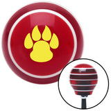 Yellow Pawprint Sharp Red Stripe Shift Knob with M16 x 15 Insert