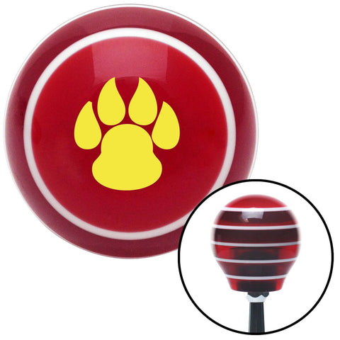 Yellow Pawprint Sharp Red Stripe Shift Knob with M16 x 15 Insert