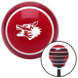 White Angry Dog Red Stripe Shift Knob with M16 x 15 Insert