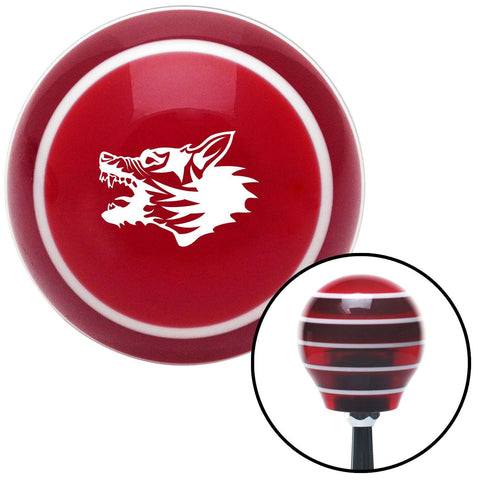 White Angry Dog Red Stripe Shift Knob with M16 x 15 Insert