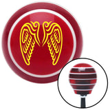Yellow Wings Conjoined in Lure Red Stripe Shift Knob with M16 x 15 Insert