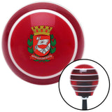 Knight Coat of Arms Red Stripe Shift Knob with M16 x 15 Insert
