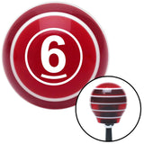 White Ball 6 Red Stripe Shift Knob with M16 x 15 Insert