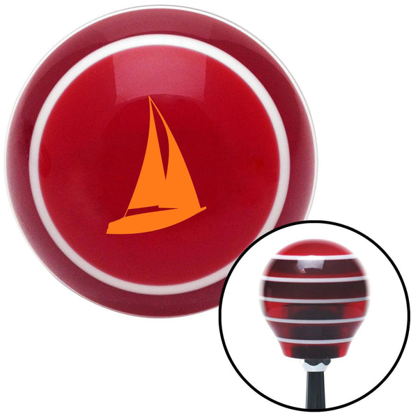 Orange Sail Boat Red Stripe Shift Knob with M16 x 15 Insert