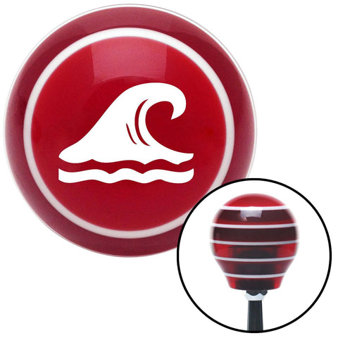 White Hawaiian Waves 2 Red Stripe Shift Knob with M16 x 15 Insert