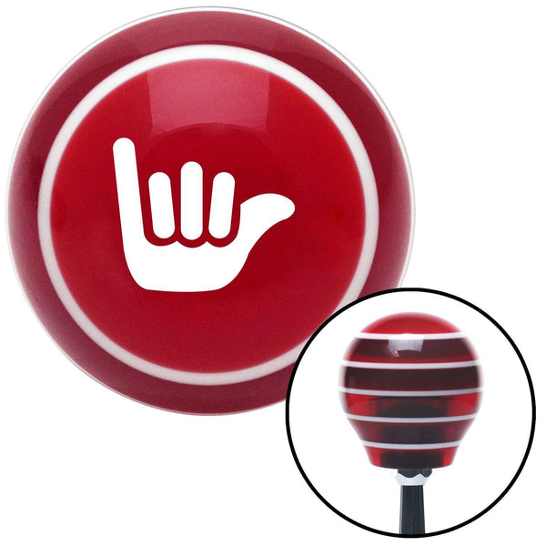 White Hang Ten Red Stripe Shift Knob with M16 x 15 Insert