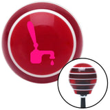 Pink Tap w a Drip Red Stripe Shift Knob with M16 x 15 Insert