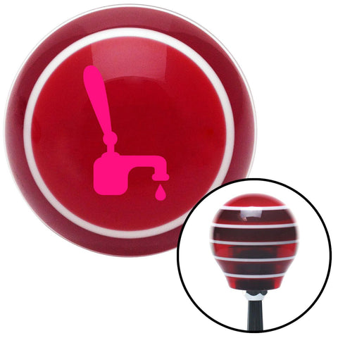 Pink Tap w a Drip Red Stripe Shift Knob with M16 x 15 Insert