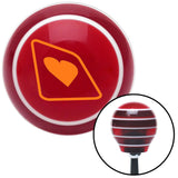 Orange Heart on a Card Red Stripe Shift Knob with M16 x 15 Insert