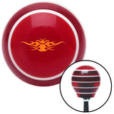 Orange Tribal Flames Red Stripe Shift Knob with M16 x 15 Insert