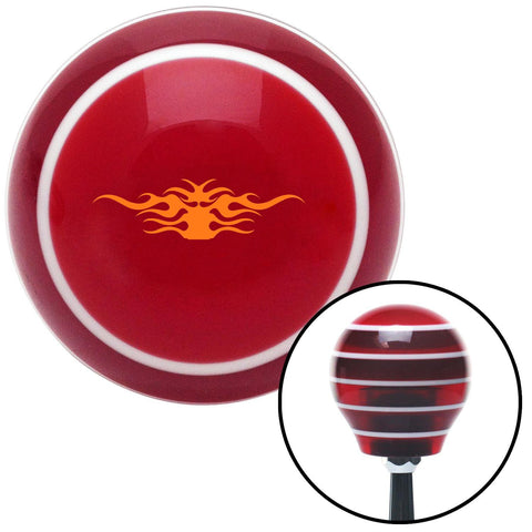 Orange Tribal Flames Red Stripe Shift Knob with M16 x 15 Insert