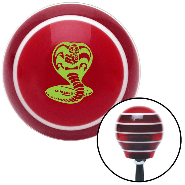 Green King Cobra Red Stripe Shift Knob with M16 x 15 Insert