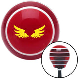 Yellow Wing of Royalty Red Stripe Shift Knob with M16 x 15 Insert