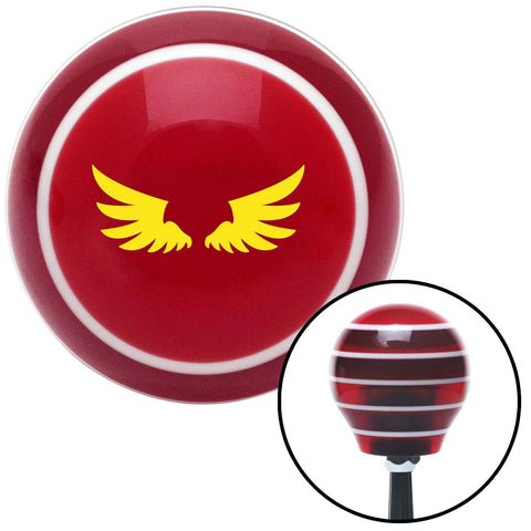 Yellow Wing of Royalty Red Stripe Shift Knob with M16 x 15 Insert