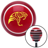 Yellow Snake Profile Red Stripe Shift Knob with M16 x 15 Insert