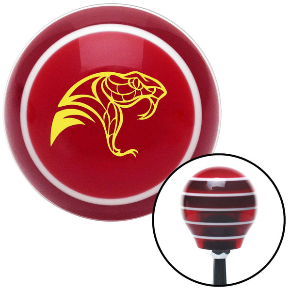 Yellow Snake Profile Red Stripe Shift Knob with M16 x 15 Insert