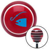 Blue Hook n Fish Red Stripe Shift Knob with M16 x 15 Insert