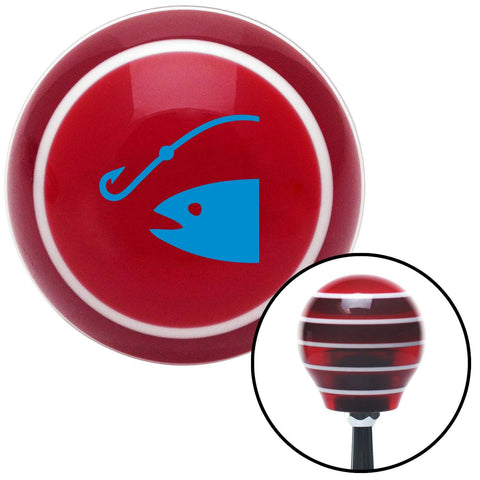 Blue Hook n Fish Red Stripe Shift Knob with M16 x 15 Insert
