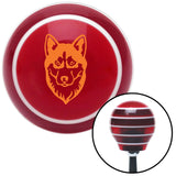 Orange Husky Red Stripe Shift Knob with M16 x 15 Insert