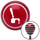 White Tap w a Drip Red Stripe Shift Knob with M16 x 15 Insert