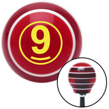 Yellow Ball 9 Red Stripe Shift Knob with M16 x 15 Insert