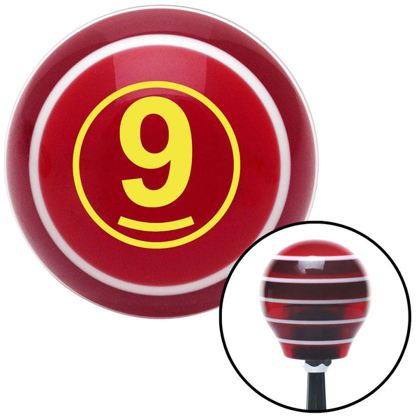 Yellow Ball 9 Red Stripe Shift Knob with M16 x 15 Insert